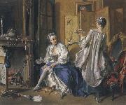 Lady Fastening her Garter, Francois Boucher